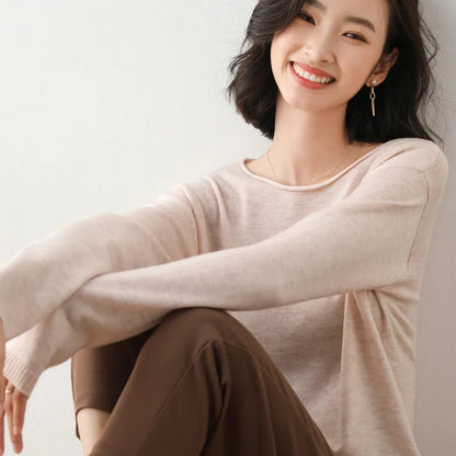 Soft relaxed mist knit top for women | Elara -5