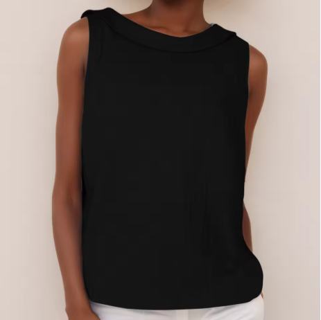 Sleeveless roll-collar knit top for women | Maria -8