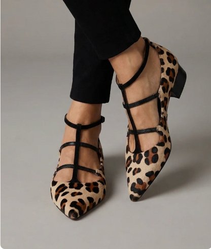 Leopard strap ballet heels for women | Bridget -2