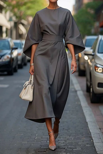 Structured Belted maxi evening dress for women | Louise