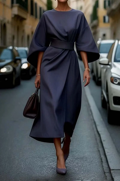 Structured Belted maxi evening dress for women | Louise