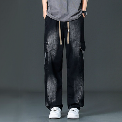 Relaxed wide-leg cargo trousers for men | Cabana -3