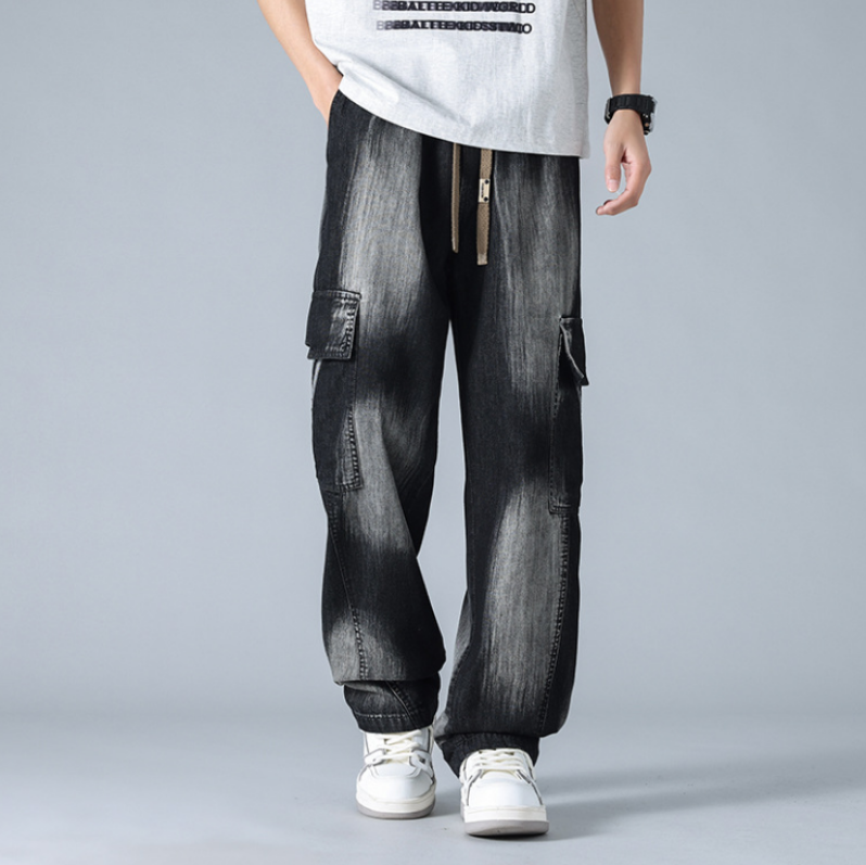 Relaxed wide-leg cargo trousers for men | Cabana -4