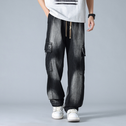 Relaxed wide-leg cargo trousers for men | Cabana -4
