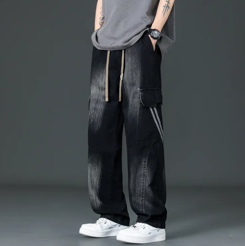 Relaxed wide-leg cargo trousers for men | Cabana -8