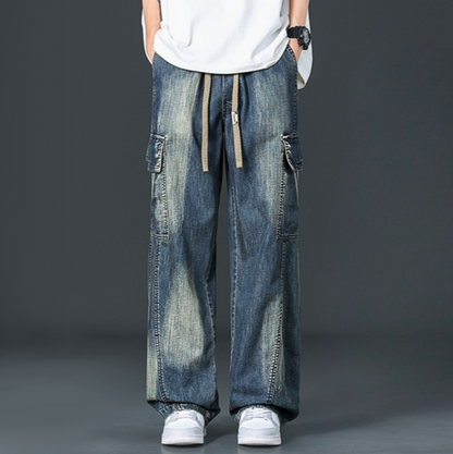 Relaxed wide-leg cargo trousers for men | Cabana -1
