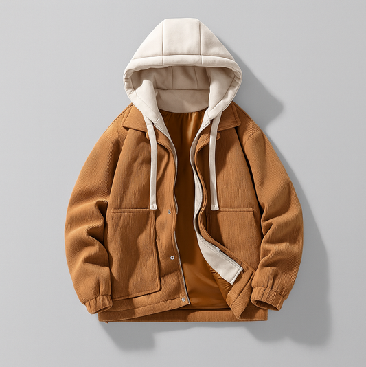 Relaxed corduroy hooded casual jacket for men | Heritage Corduroy -1