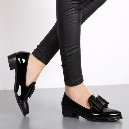 Chic bow tie detail block heel shoes for women | Penelope -3
