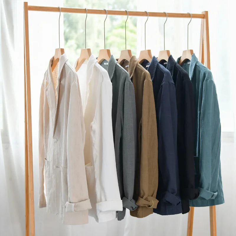 Relaxed-fit tailored linen jacket for men | Isandro -8