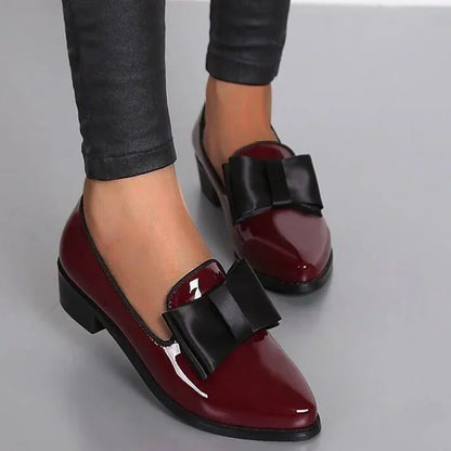 Chic bow tie detail block heel shoes for women | Penelope -4