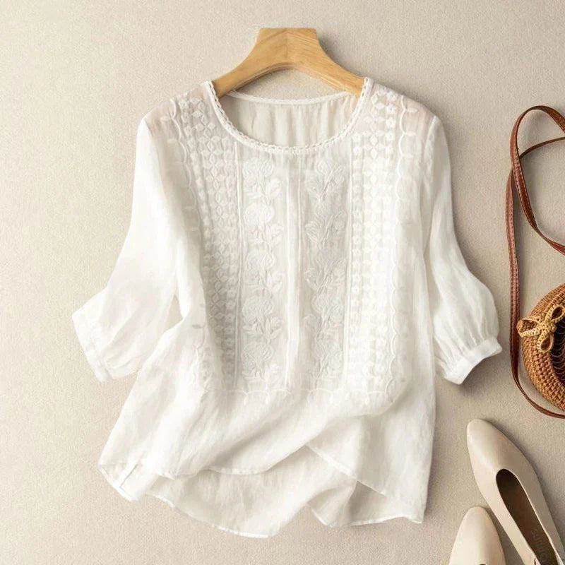 Relaxed everyday linen blouse for women | Maeve -9