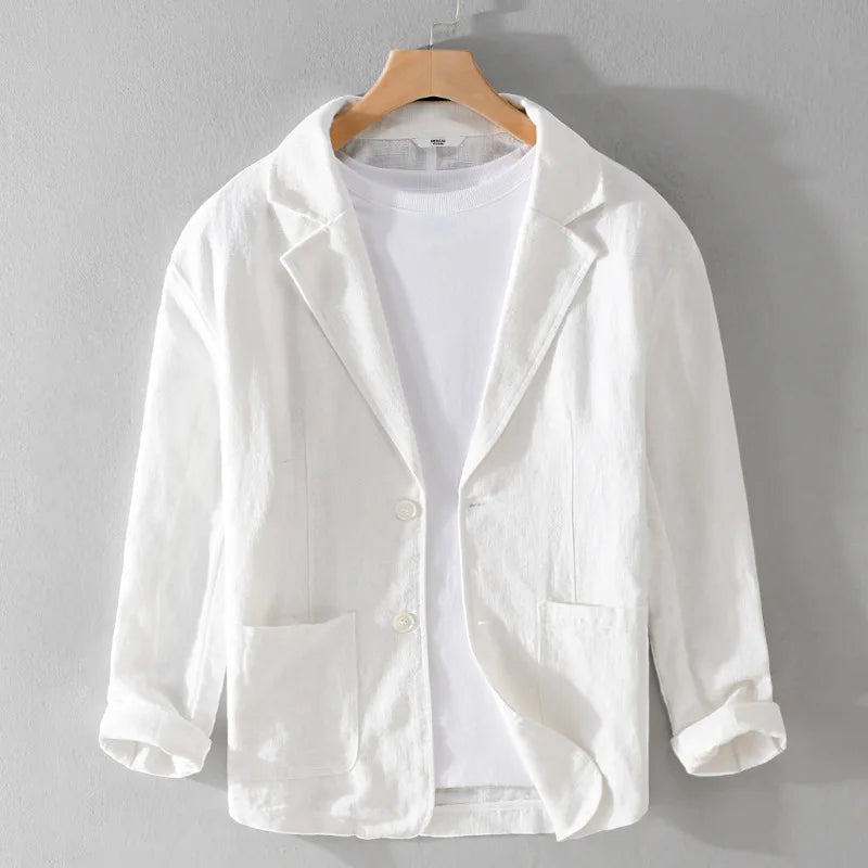 Relaxed-fit tailored linen jacket for men | Isandro -3
