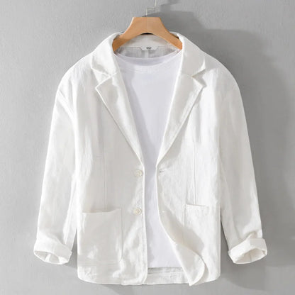 Relaxed-fit tailored linen jacket for men | Isandro -3