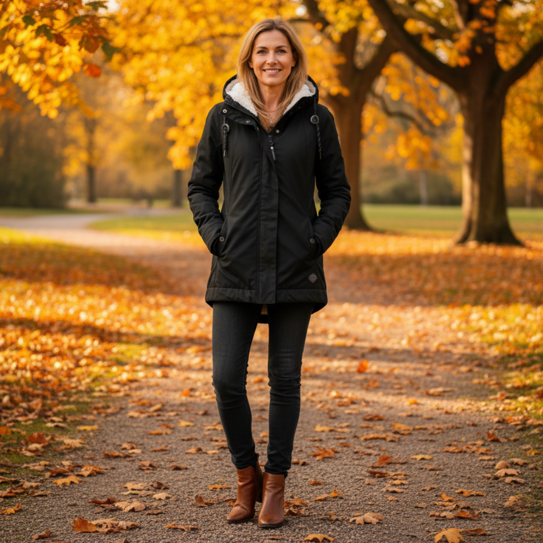 Waterproof long hooded winter jacket for women | Seravia -7