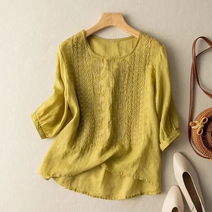 Relaxed everyday linen blouse for women | Maeve -7