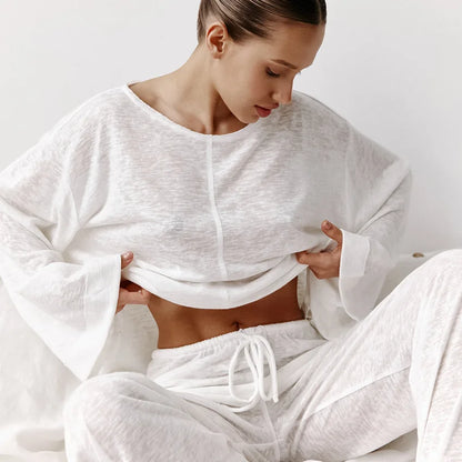 Relaxed breezy matching loungewear set for women | Mara -3