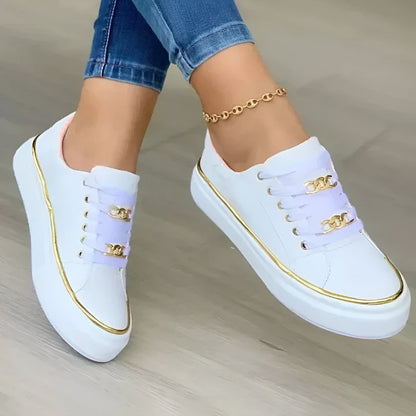 Supportive chain-accent everyday trainers for women | Aveline -2