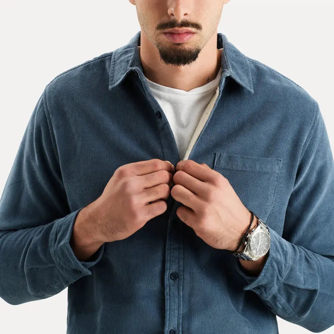 Corduroy textured long-sleeve casual shirt for men | Stéphane Parker -6