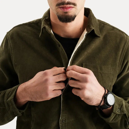 Corduroy textured long-sleeve casual shirt for men | Stéphane Parker -18