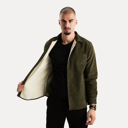 Corduroy textured long-sleeve casual shirt for men | Stéphane Parker -17
