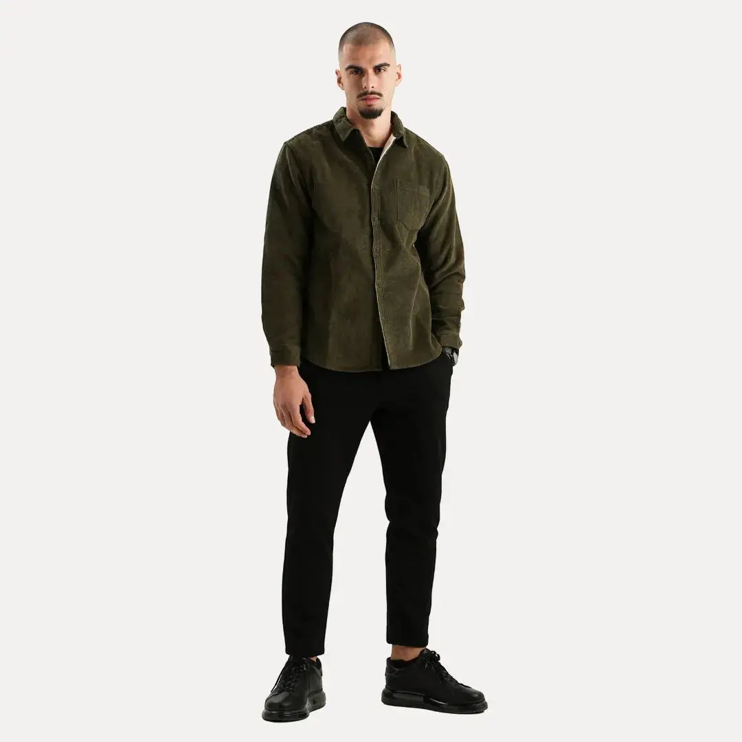 Corduroy textured long-sleeve casual shirt for men | Stéphane Parker -16