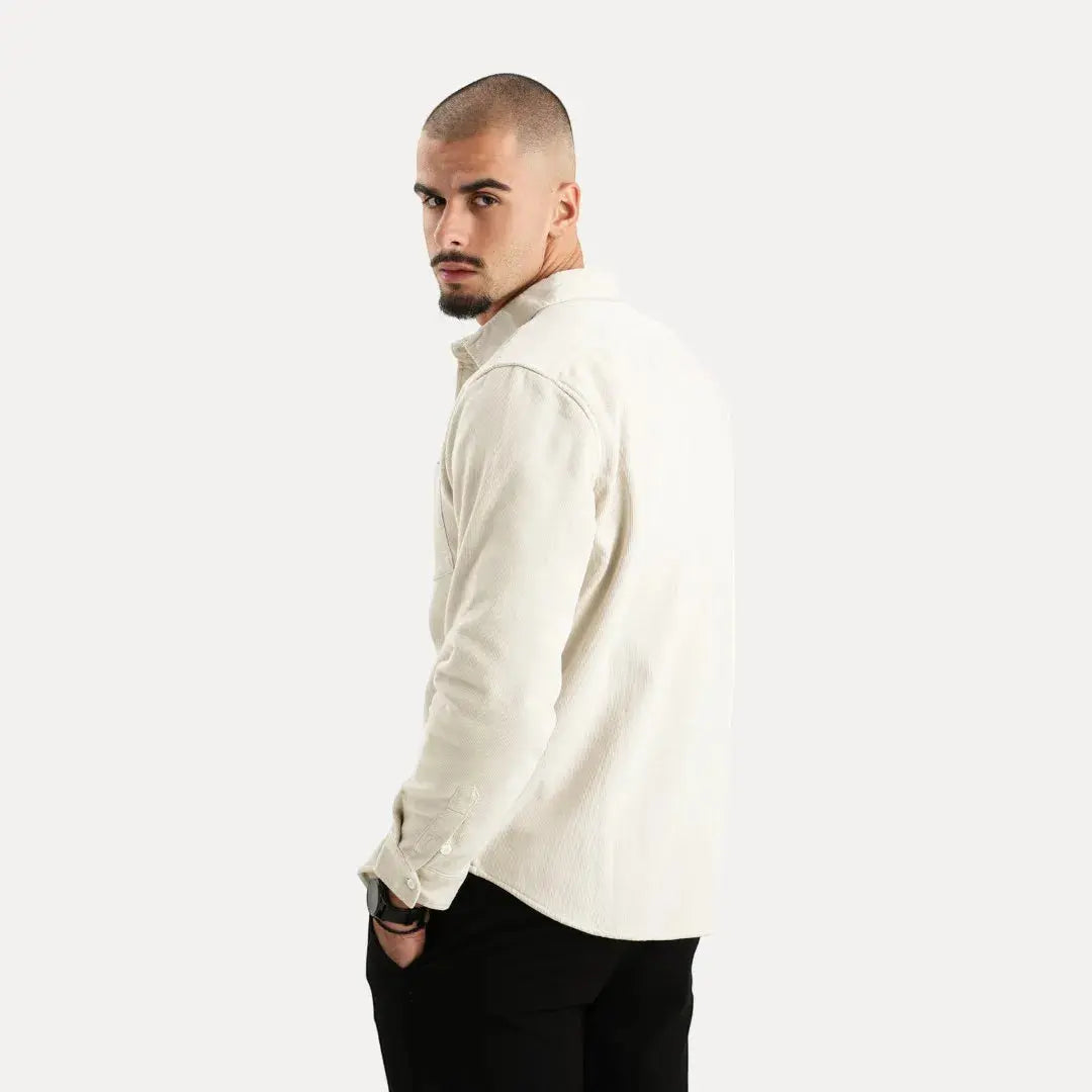 Corduroy textured long-sleeve casual shirt for men | Stéphane Parker -7