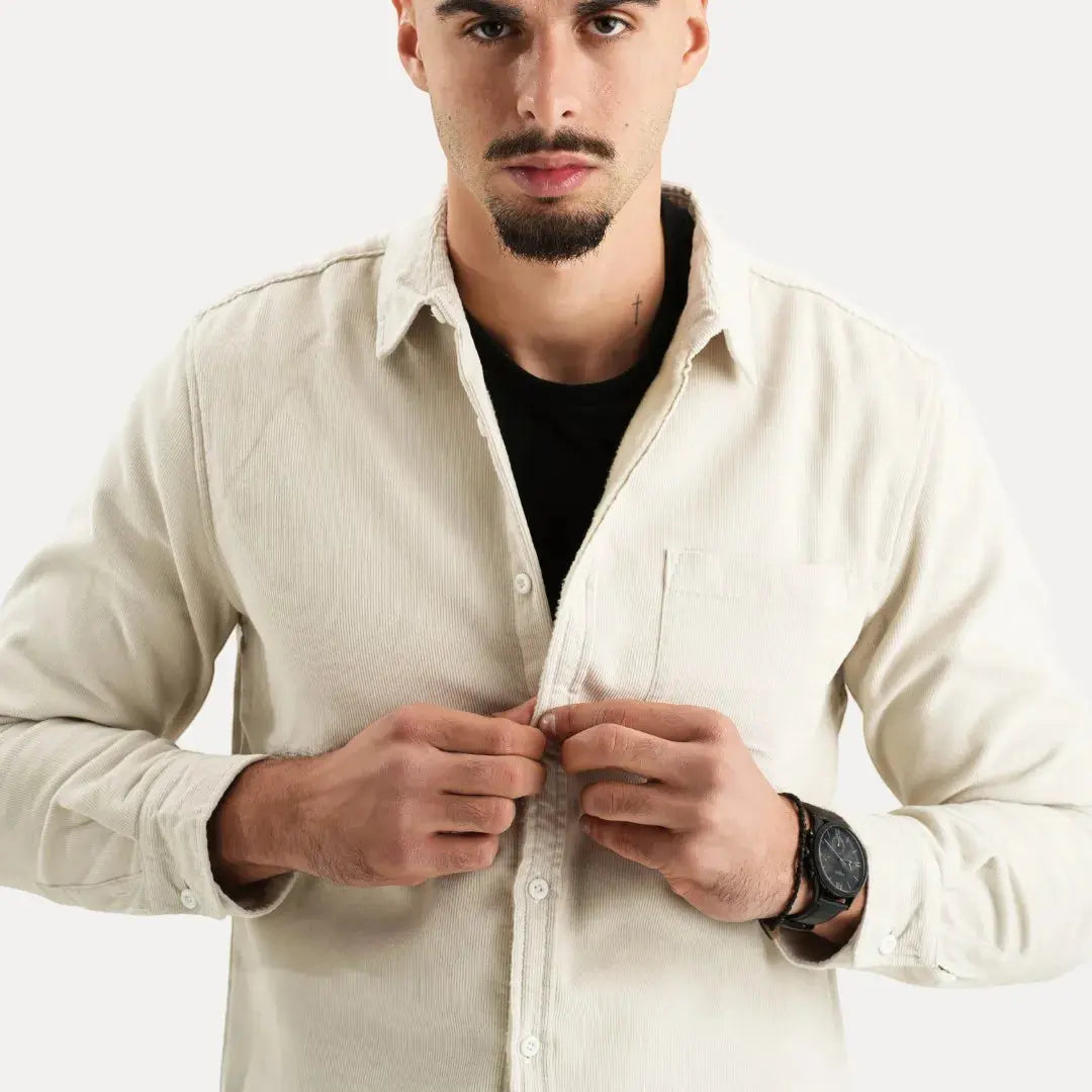 Corduroy textured long-sleeve casual shirt for men | Stéphane Parker -13