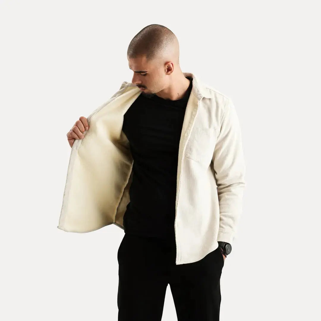 Corduroy textured long-sleeve casual shirt for men | Stéphane Parker -11