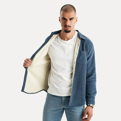 Corduroy textured long-sleeve casual shirt for men | Stéphane Parker -4
