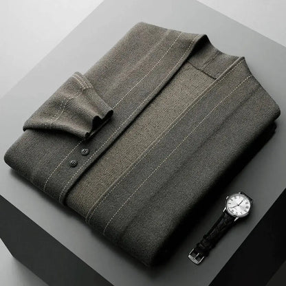Jacquard virgin wool relaxed cardigan for men | Stéphane Parker -3