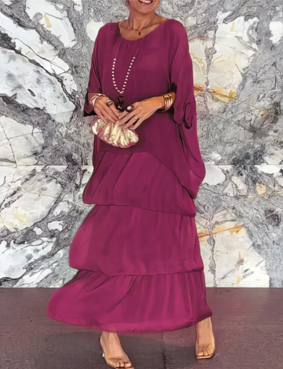 Elegant flowing relaxed maxi dress for women | Lara -11
