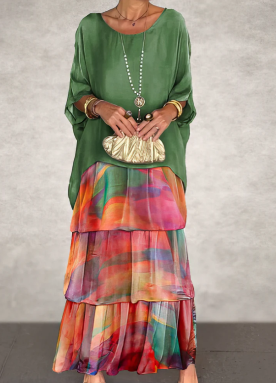Elegant flowing relaxed maxi dress for women | Lara -13