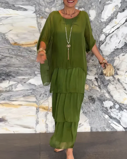 Elegant flowing relaxed maxi dress for women | Lara -3