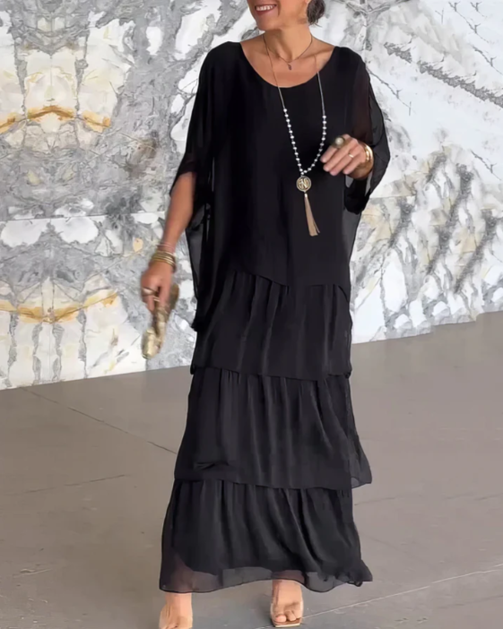Elegant flowing relaxed maxi dress for women | Lara -6