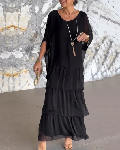 Elegant flowing relaxed maxi dress for women | Lara -6
