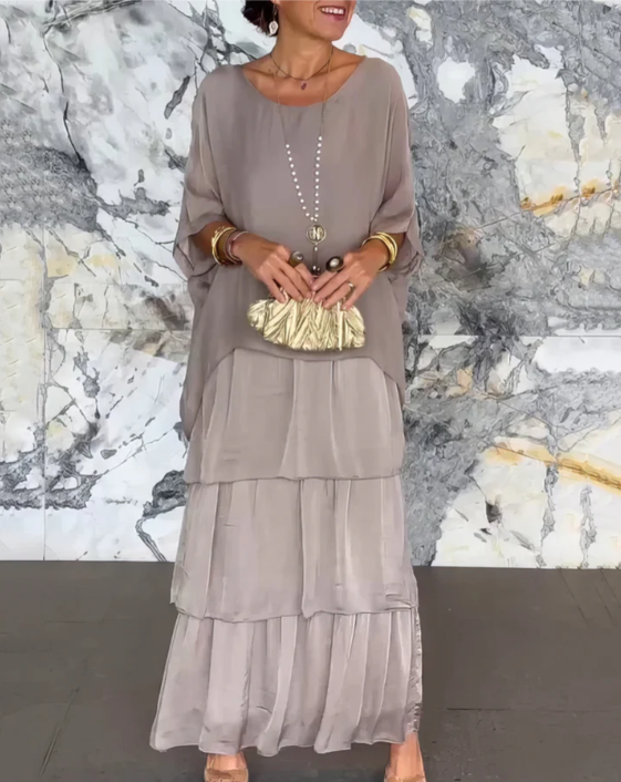 Elegant flowing relaxed maxi dress for women | Lara -9