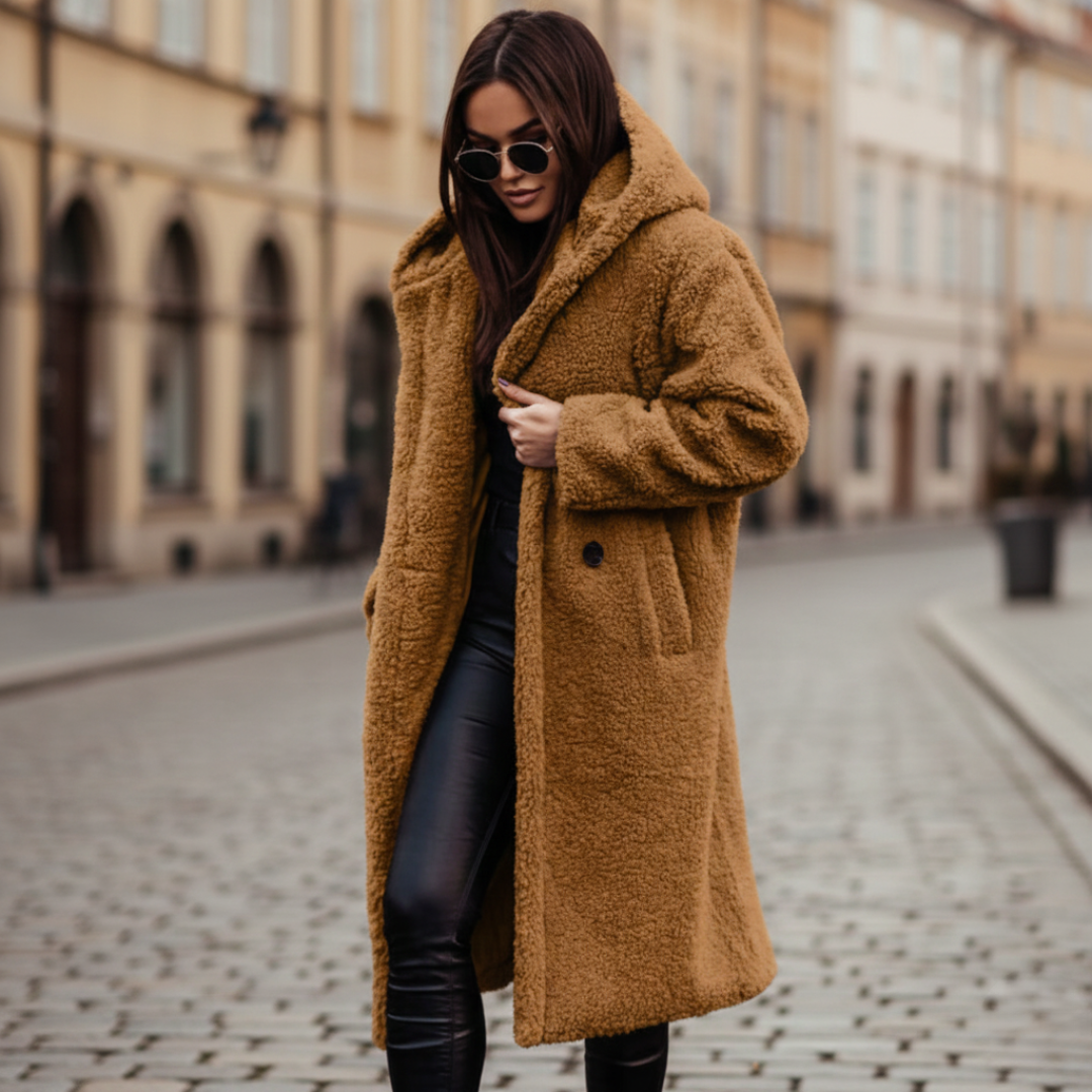 Longline hooded coat for women | Arden -1