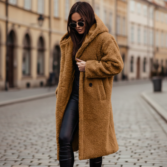 Longline hooded coat for women | Arden -1