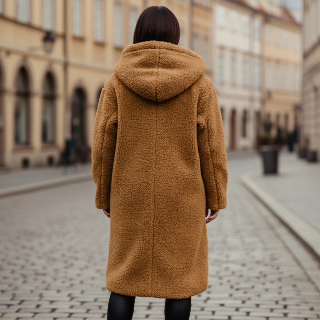 Longline hooded coat for women | Arden -4