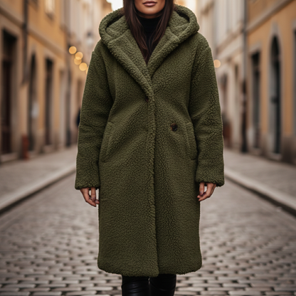 Longline hooded coat for women | Arden -5