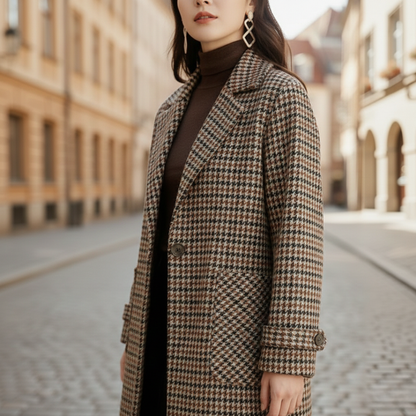 Classic plaid tailored blazer for women | Rowan -5