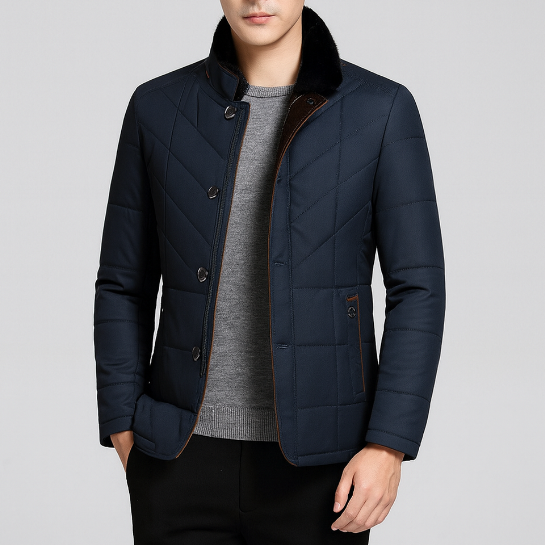 Quilted stand-up collar jacket for men | Rowan -2