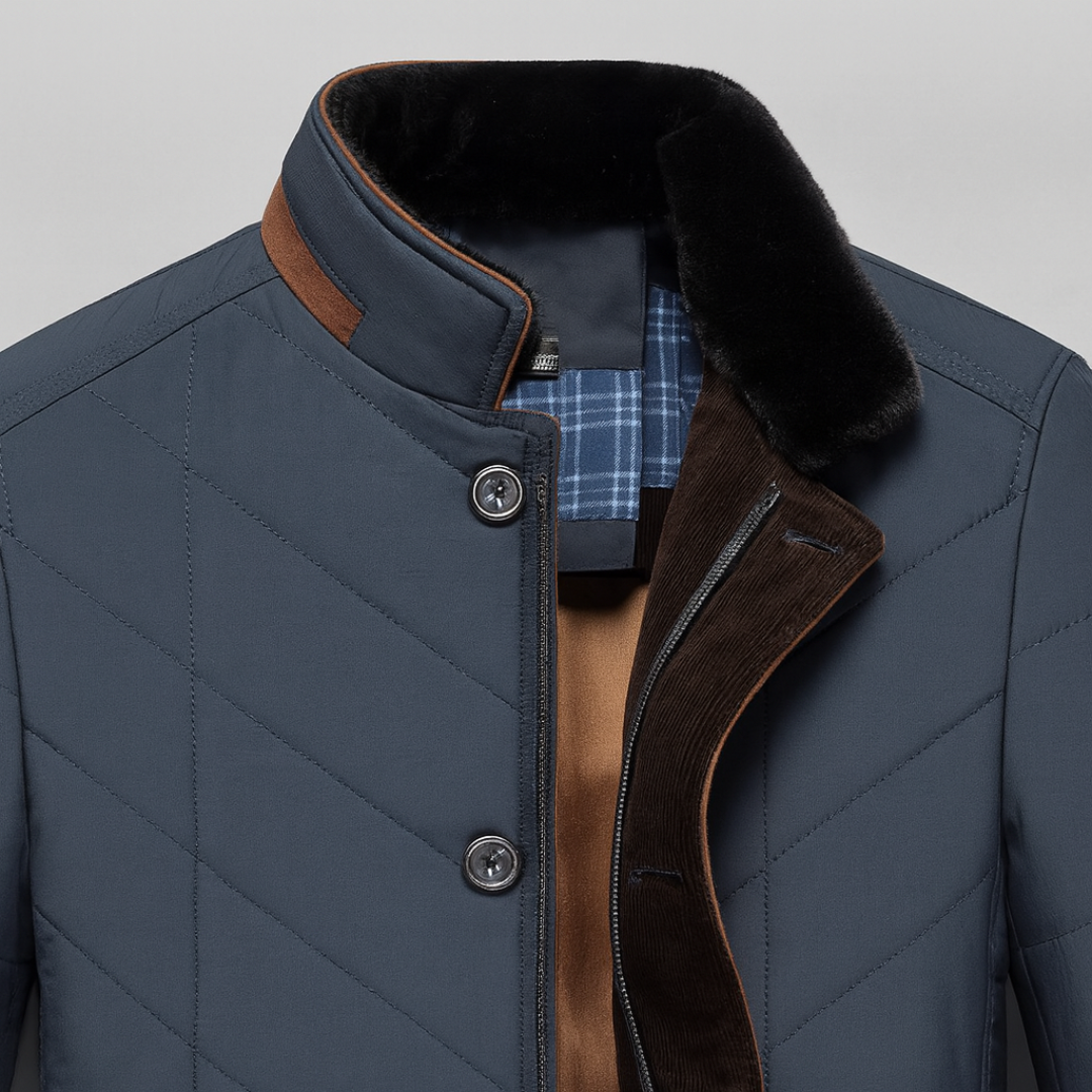 Quilted stand-up collar jacket for men | Rowan -3