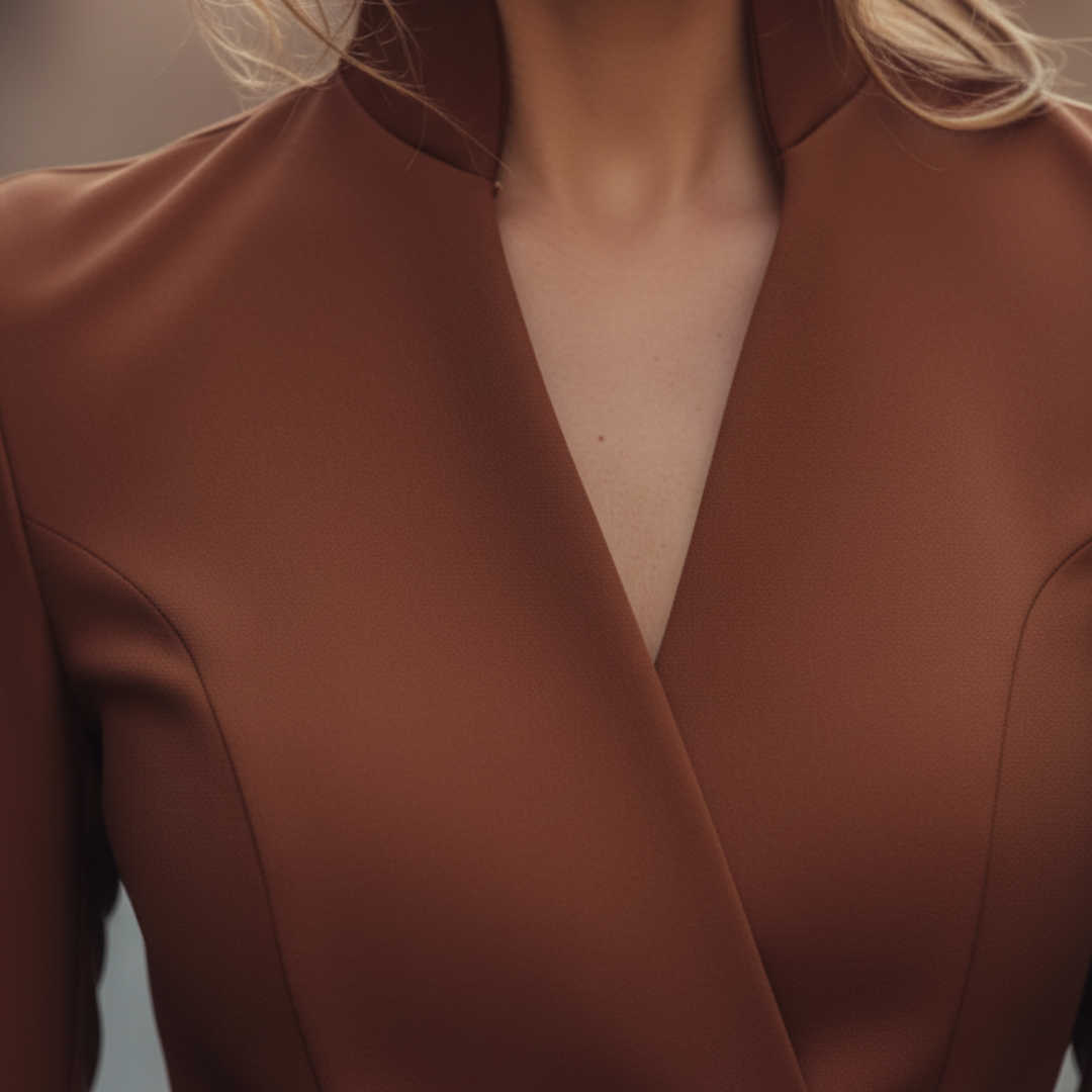 Belted wrap-style midi dress for women | Valeria -2