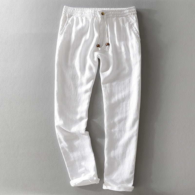 Classic casual linen trousers for men | Theodore Willow -3