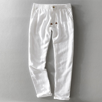 Classic casual linen trousers for men | Theodore Willow -3