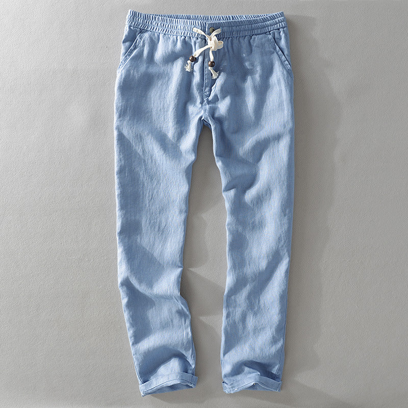 Classic casual linen trousers for men | Theodore Willow -4