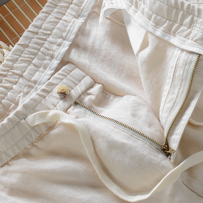 Classic casual linen trousers for men | Theodore Willow -6