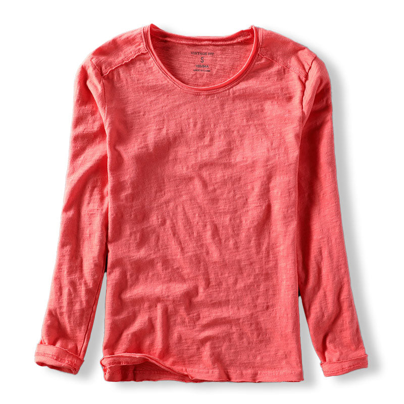 Textured O-neck long-sleeve tee for men | Toshiro -3