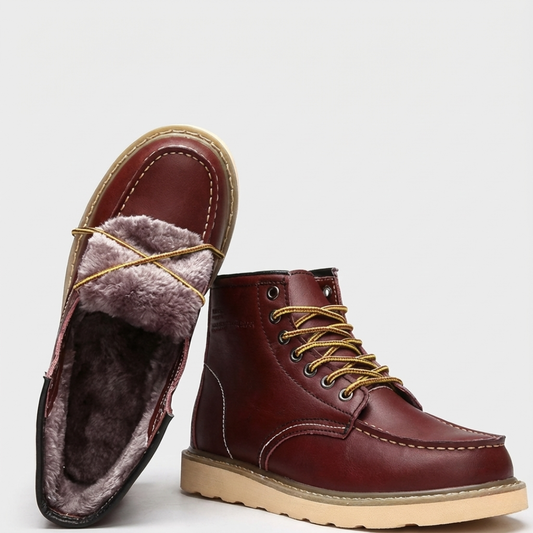 Warm fur-lined rugged comfort boots for men | Harrison -1